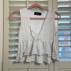 Mink pink polka dot top